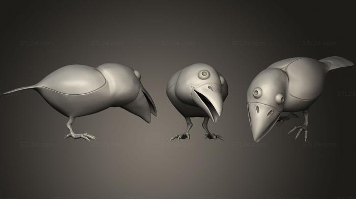 Bird figurines (Corbie 1, STKB_0197) 3D models for cnc